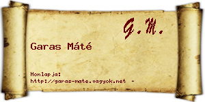 Garas Máté névjegykártya